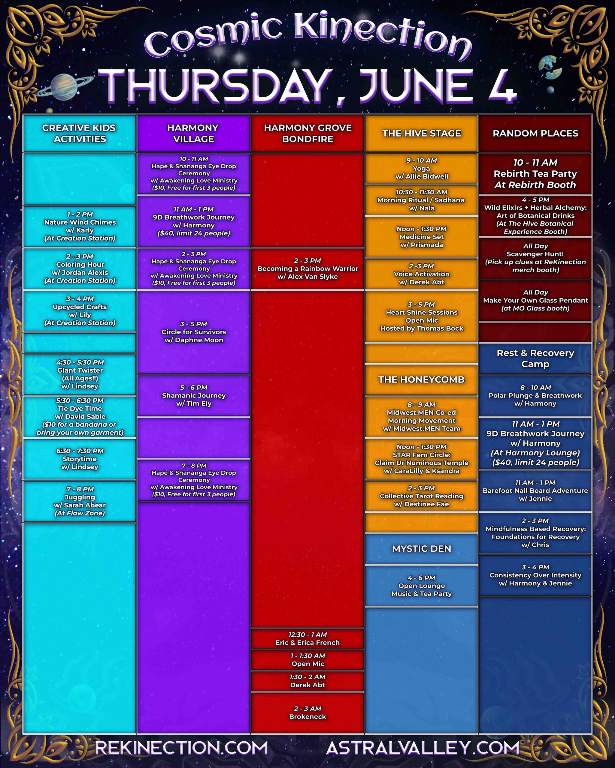 CK 26 schedule thurs2 web | ReKinection Conscious Events